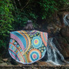 Australia Aboriginal Beach Blanket - Australian Indigenous Aboriginal Art Vivid Pastel Colours Ver 1 Beach Blanket