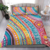 Australia Aboriginal Bedding Set - Australian Indigenous Aboriginal Art Vivid Pastel Colours Ver 2 Bedding Set