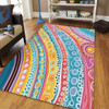 Australia Aboriginal Area Rug - Australian Indigenous Aboriginal Art Vivid Pastel Colours Ver 2 Area Rug