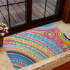 Australia Aboriginal Door Mat - Australian Indigenous Aboriginal Art Vivid Pastel Colours Ver 2 Door Mat