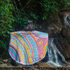 Australia Aboriginal Beach Blanket - Australian Indigenous Aboriginal Art Vivid Pastel Colours Ver 2 Beach Blanket