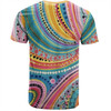 Australia Aboriginal T-shirt - Australian Indigenous Aboriginal Art Vivid Pastel Colours Ver 3 T-shirt