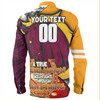 Brisbane Broncos Grand Final Long Sleeve Shirt - A True Champion Will Fight Through Anything With Polynesian Patterns