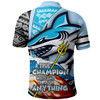 Cronulla-Sutherland Sharks Grand Final Polo Shirt - A True Champion Will Fight Through Anything With Polynesian Patterns