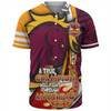 Brisbane Broncos Grand Final Baseball Shirt - A True Champion Will Fight Through Anything With Polynesian Patterns