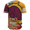 Brisbane Broncos Grand Final Baseball Shirt - A True Champion Will Fight Through Anything With Polynesian Patterns