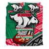 South Sydney Rabbitohs Bedding Set - A True Champion Will Fight Through Anything With Polynesian Patterns
