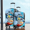 Cronulla-Sutherland Sharks Luggage Cover - A True Champion Will Fight Through Anything With Polynesian Patterns