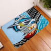 Cronulla-Sutherland Sharks Door Mat - A True Champion Will Fight Through Anything With Polynesian Patterns