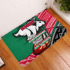 South Sydney Rabbitohs Door Mat - A True Champion Will Fight Through Anything With Polynesian Patterns
