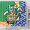 Canberra Raiders Shower Curtain - A True Champion Will Fight Through Anything With Polynesian Patterns