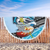 Cronulla-Sutherland Sharks Beach Blanket - A True Champion Will Fight Through Anything With Polynesian Patterns