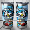 Cronulla-Sutherland Sharks Tumbler - A True Champion Will Fight Through Anything With Polynesian Patterns Tumbler