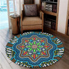 Australia Round Rug Aboriginal Big Flowers In Dot Painting Inspired