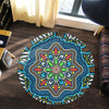 Australia Round Rug Aboriginal Big Flowers In Dot Painting Inspired