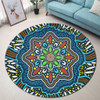 Australia Round Rug Aboriginal Big Flowers In Dot Painting Inspired