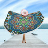 Australia Beach Blanket Aboriginal Big Flowers In Dot Painting Inspired