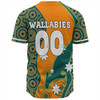 Australia Wallabies Custom Baseball Shirt - Custom Proud And Honoured Indigenous Aboriginal Inspired Gold Jersey Baseball Shirt