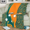 Australia Wallabies Custom Blanket - Custom Proud And Honoured Indigenous Aboriginal Inspired Gold Jersey Blanket