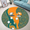 Australia Wallabies Custom Round Rug - Custom Proud And Honoured Indigenous Aboriginal Inspired Gold Jersey Round Rug