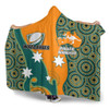 Australia Wallabies Custom Hooded Blanket - Custom Proud And Honoured Indigenous Aboriginal Inspired Gold Jersey Hooded Blanket
