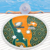 Australia Wallabies Custom Beach Blanket - Custom Proud And Honoured Indigenous Aboriginal Inspired Gold Jersey Beach Blanket