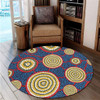 Australia Aboriginal Round Rug - Beautiful Indigenous Seamless Pattern Based in Universe with Galaxies Form Round Rug