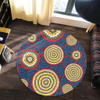 Australia Aboriginal Round Rug - Beautiful Indigenous Seamless Pattern Based in Universe with Galaxies Form Round Rug