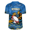 Gold Coast Titans Rugby Jersey - Custom Blue Gold Coast Titans Blooded Aboriginal Inspired