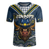North Queensland Cowboys Rugby Jersey - Custom Blue North Queensland Cowboys Blooded Aboriginal Inspired
