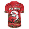 Redcliffe Dolphins Rugby Jersey - Custom Red Redcliffe Dolphins Blooded Aboriginal Inspired