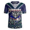 New Zealand Warriors Rugby Jersey - Custom Blue Warriors Blooded Aboriginal Inspired