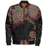 Australia Aboriginal Bomber Jacket - The More You Know The Less You Need Red and Gold Patterns Bomber Jacket