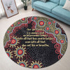 Australia Aboriginal Round Rug - The More You Know The Less You Need Red and Gold Patterns Round Rug