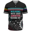 Australia Aboriginal Baseball Shirt - Walking with 3000 Ancestors Behind Me Black Baseball Shirt