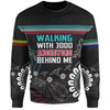 Australia Aboriginal Sweatshirt - Walking with 3000 Ancestors Behind Me Black Sweatshirt