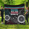 Australia Aboriginal Quilt - Walking with 3000 Ancestors Behind Me Black Quilt