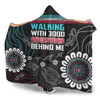 Australia Aboriginal Hooded Blanket - Walking with 3000 Ancestors Behind Me Black Hooded Blanket