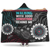 Australia Aboriginal Hooded Blanket - Walking with 3000 Ancestors Behind Me Black Hooded Blanket