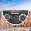 Australia Aboriginal Beach Blanket - Walking with 3000 Ancestors Behind Me Black Beach Blanket