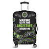 Australia Aboriginal Luggage Cover - Walking with 3000 Ancestors Behind Me Black and Green Patterns Luggage Cover