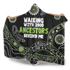 Australia Aboriginal Hooded Blanket - Walking with 3000 Ancestors Behind Me Black and Green Patterns Hooded Blanket