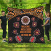 Australia Aboriginal Quilt - Walking with 3000 Ancestors Behind Me Black and Orange Patterns Quilt
