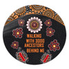 Australia Aboriginal Round Rug - Walking with 3000 Ancestors Behind Me Black and Orange Patterns Round Rug