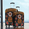 Australia Aboriginal Luggage Cover - Walking with 3000 Ancestors Behind Me Black and Orange Patterns Luggage Cover