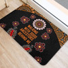 Australia Aboriginal Door Mat - Walking with 3000 Ancestors Behind Me Black and Orange Patterns Door Mat