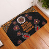 Australia Aboriginal Door Mat - Walking with 3000 Ancestors Behind Me Black and Orange Patterns Door Mat