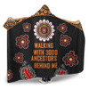 Australia Aboriginal Hooded Blanket - Walking with 3000 Ancestors Behind Me Black and Orange Patterns Hooded Blanket