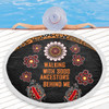 Australia Aboriginal Beach Blanket - Walking with 3000 Ancestors Behind Me Black and Orange Patterns Beach Blanket