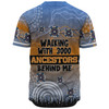 Australia Aboriginal Baseball Shirt - Walking with 3000 Ancestors Behind Me Blue Patterns Baseball Shirt
